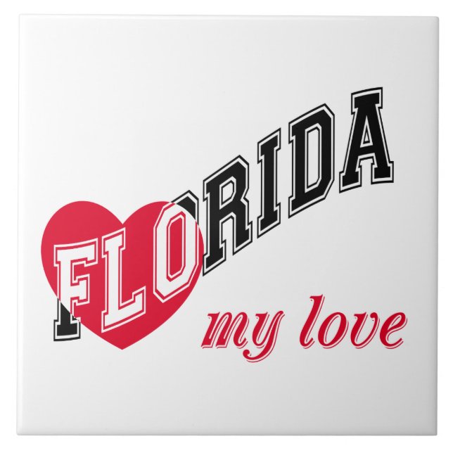 Florida my love ceramic tile (Front)