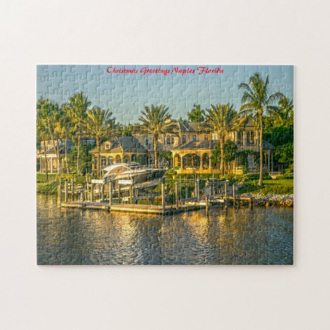 Florida Naples Coastline.Christmas Greetings Jigsaw Puzzle (Horizontal)