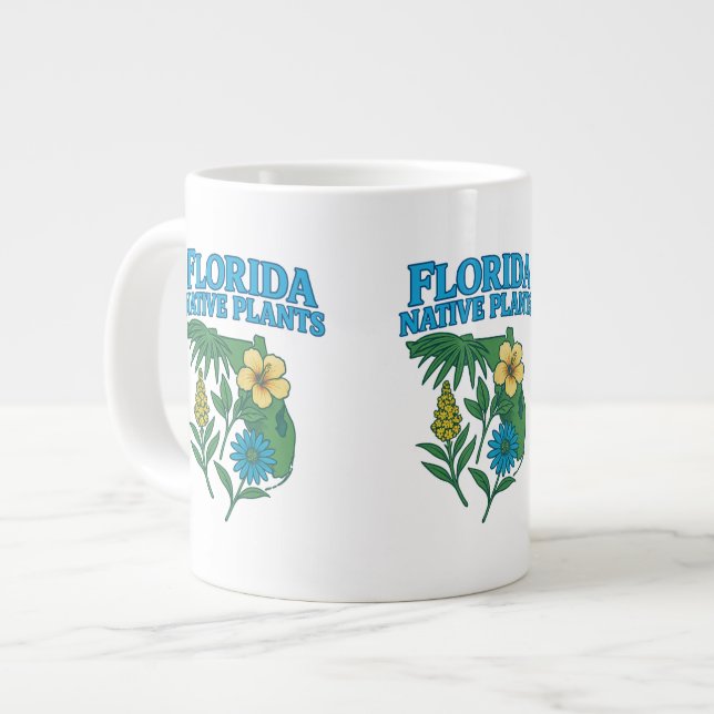 Florida Native Plants Giant Coffee Mug (Front Left)