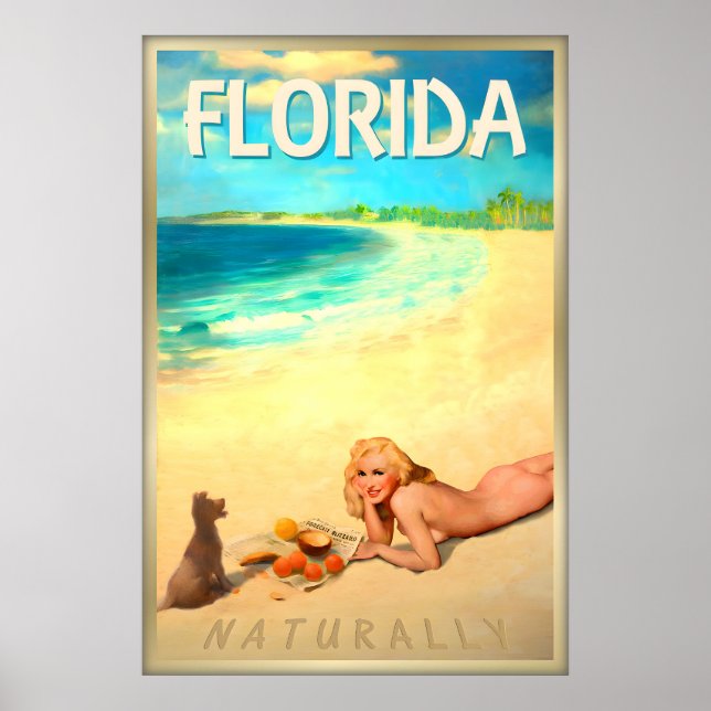 FLORIDA Naturally MARILYN MONROE Beach Pin U Poster (Front)