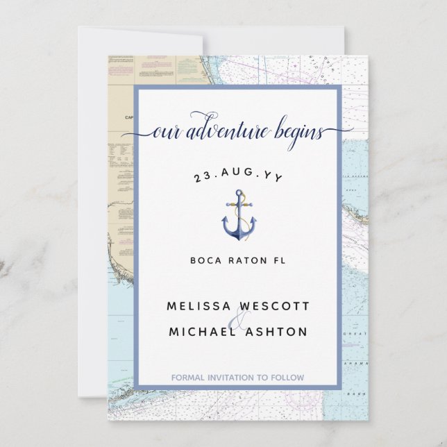 Florida Nautical Anchor | Destination Wedding Save The Date (Front)