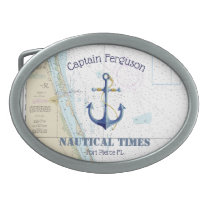 Florida Nautical Chart Captain Boat Name Home Port Belt Buckle