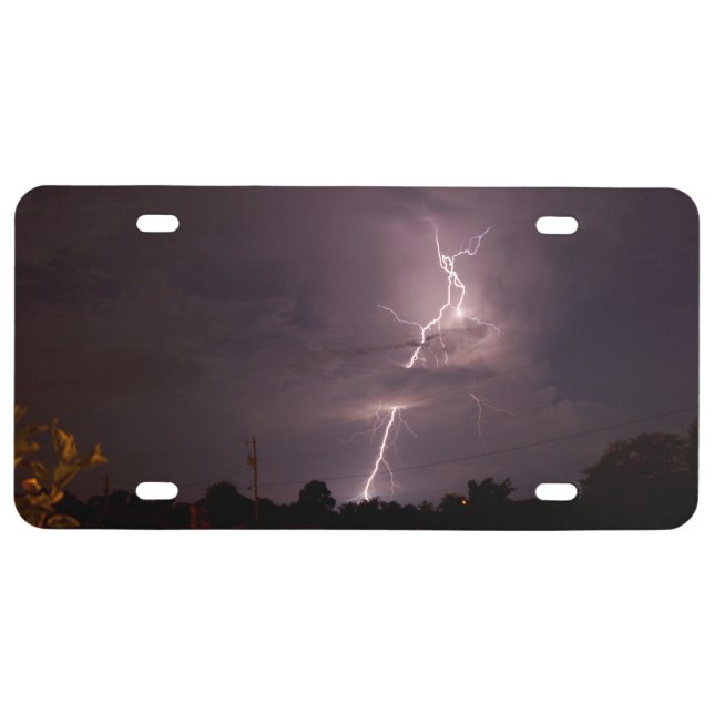 Florida night lightning License Plate (Front)