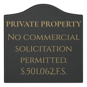 Florida No Solicitation Sign for Private Property