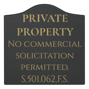 Florida No Soliciting Sign Private Property Legal