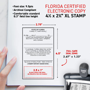 FLORIDA Notary Attested Certified Electronic Copy Self-inking Stamp