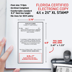 FLORIDA Notary Attested Certified Electronic Copy Self-inking Stamp