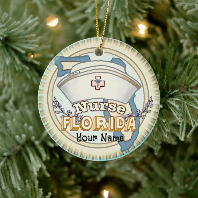 Florida Nurse Ceramic Ornament (Tree)