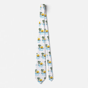 Florida Ocean Sunset Sailing Neck Tie