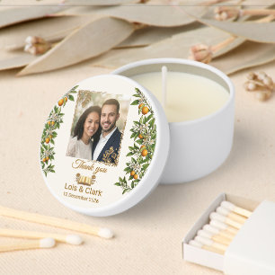 Florida Orange Blossom Citrus Photo Wedding Favor Mini Candle Favors