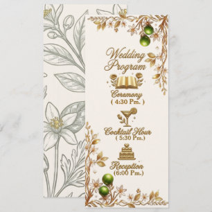 Florida Orange Blossom Gold Elegant Wedding Prg Program