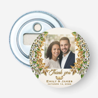 Florida Orange Blossom Photo Wedding Bottle Opener