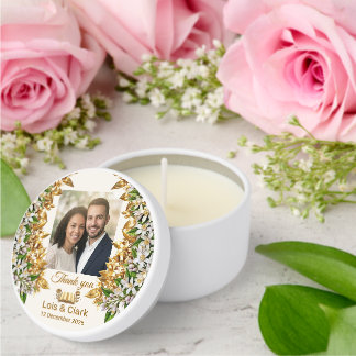 Florida Orange Blossom Photo Wedding Favor Candle Mini Candle Favors