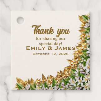 Florida Orange Blossom Wedding Favor Tag