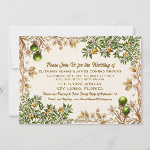 Florida Orange Blossom Wedding Invitation