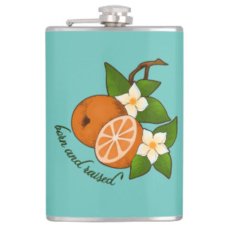 Florida Orange Born and Raised Flask