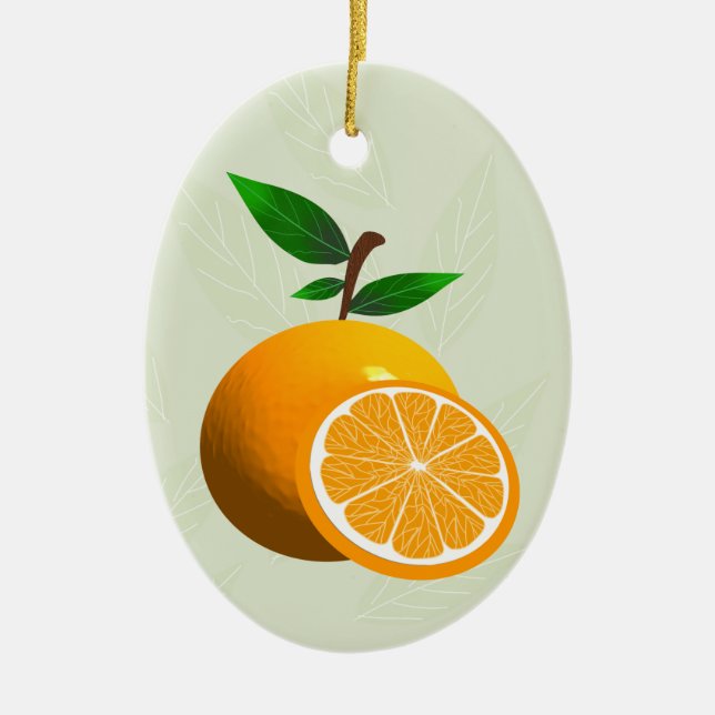 Florida Orange Ceramic Ornament (Front)