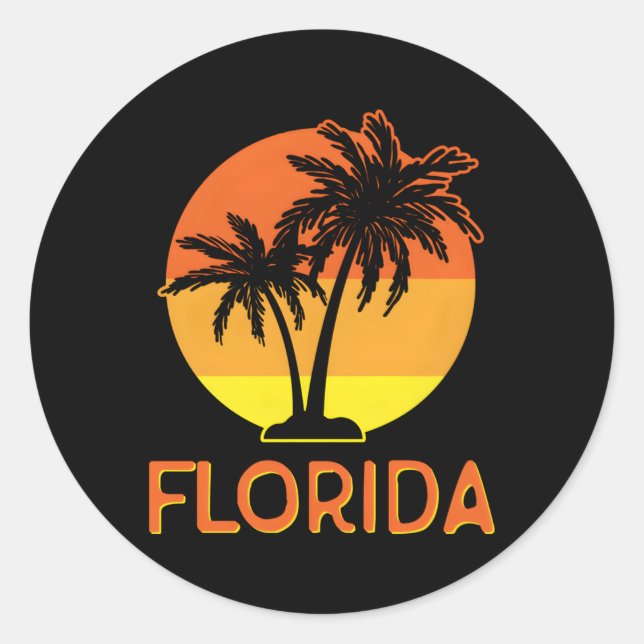 Florida Orange Classic Round Sticker (Front)