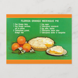 Florida Orange Pie Recipe Postcard