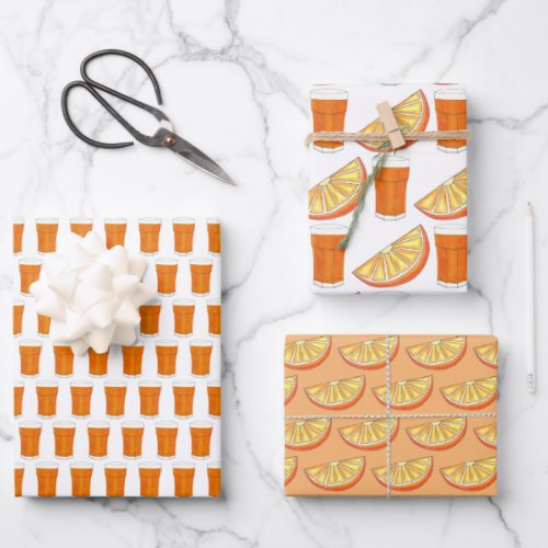 Florida Orange Slice Juice Glass OJ Citrus Fruit Wrapping Paper Sheets