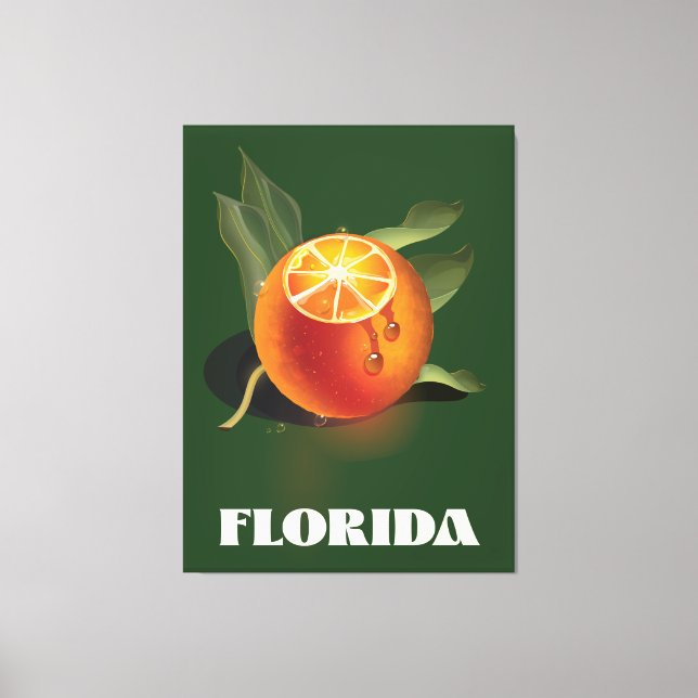 Florida Orange travel poster Canvas Print (Front)