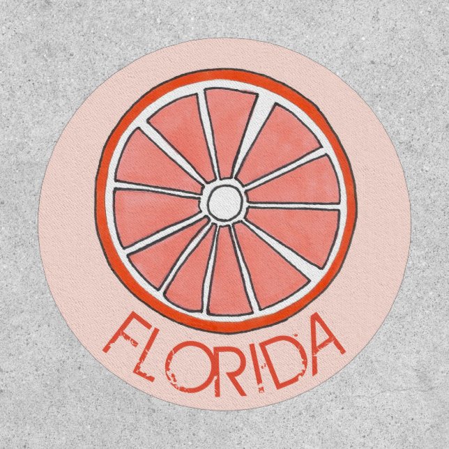 Florida Orange Tropical Citrus Fruit Slice FL Patch (Front)