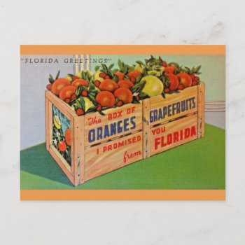 Florida Oranges And Grapefruit Crate Postcard by RetroMagicShop at Zazzle
