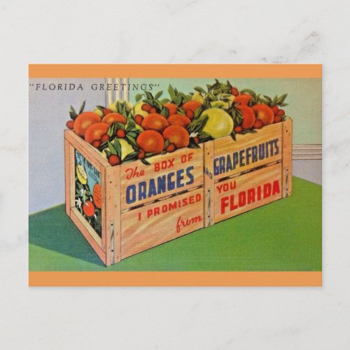 Florida Oranges and Grapefruit Crate Postcard