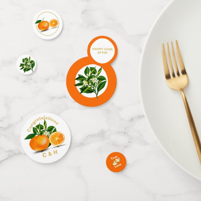 Florida Oranges & Blossom Personalized Confetti (Group)