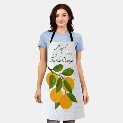 Florida Oranges Citrus Fruit Patterned Apron