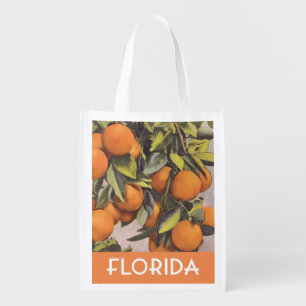 Florida oranges vintage illustration grocery bag