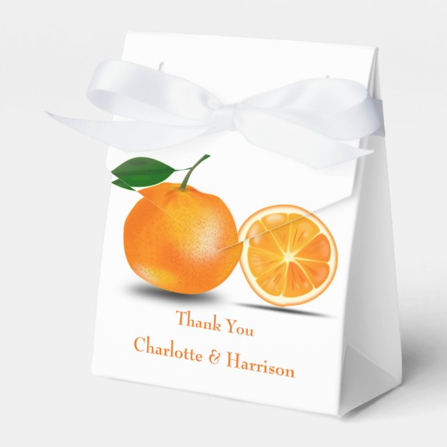 Florida Oranges Wedding Favor Boxes (Front Side)