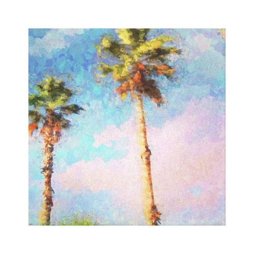 Florida Painted Palms Canvas Print