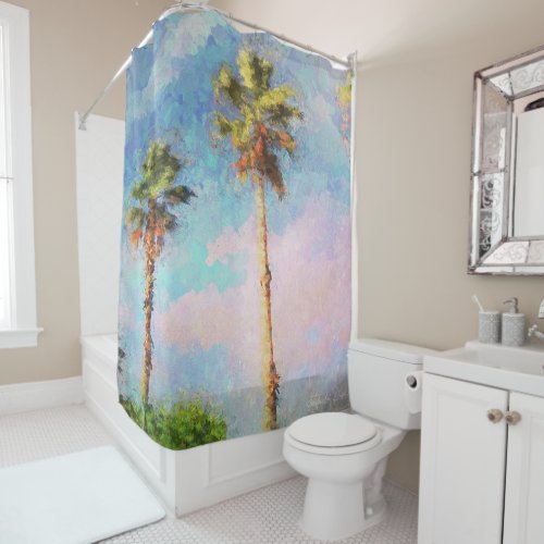 Florida Painted Palms Shower Curtain