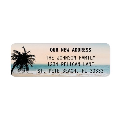 Florida Palm Beach Sunset New Home Return Address Label