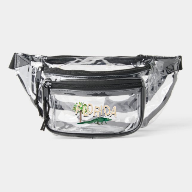 Florida Palm Tree And Alligator Clear Fanny Pack (Front)