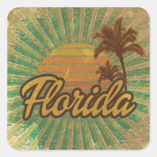 Florida Palm Trees Square Sticker