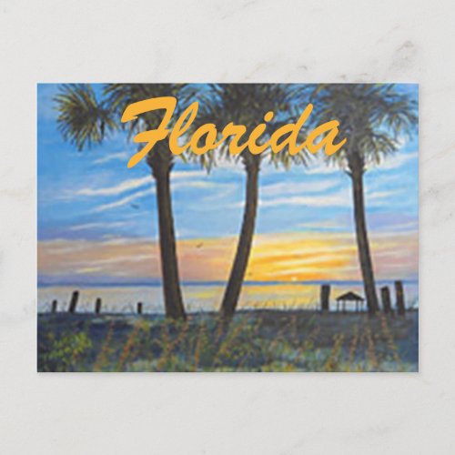 FLORIDA PALMS SPRING BREAK POSTCARD 