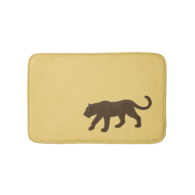 Florida Panther on Gold Bathroom Mat (Front)