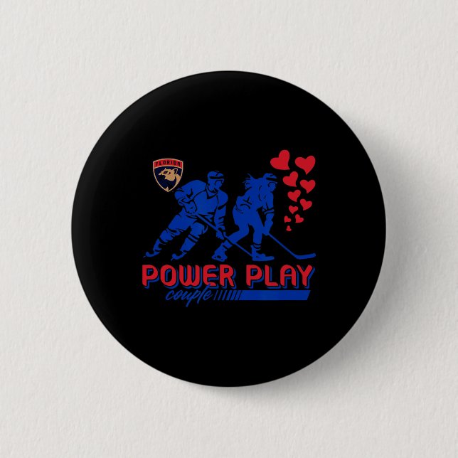 Florida Panthers Valentine Power Play Couple Nhl  Button (Front)
