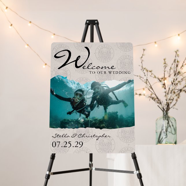 Florida Passport Wedding Welcome Sign (In Situ (Stand))