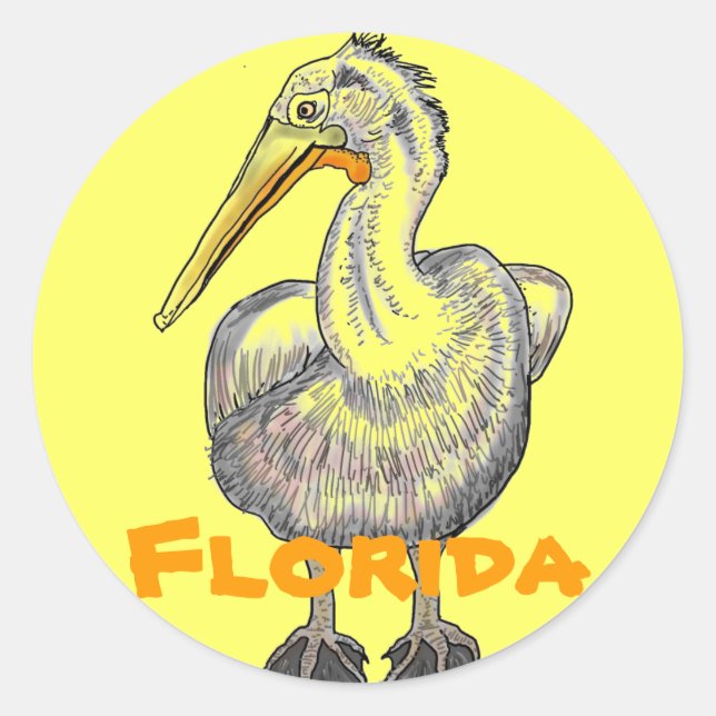 Florida pelican artistic sticker (Front)