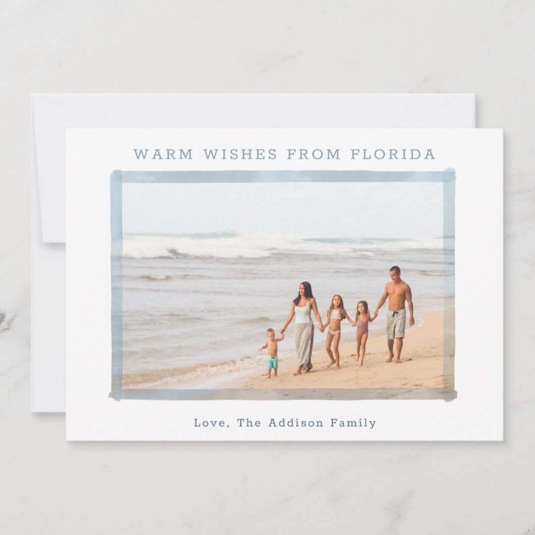 FLORIDA PHOTO CHRISTMAS CARD Beach Family Picture