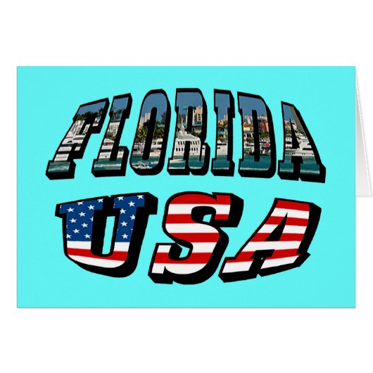 Florida Picture and USA Flag Text Cards (Front Horizontal)