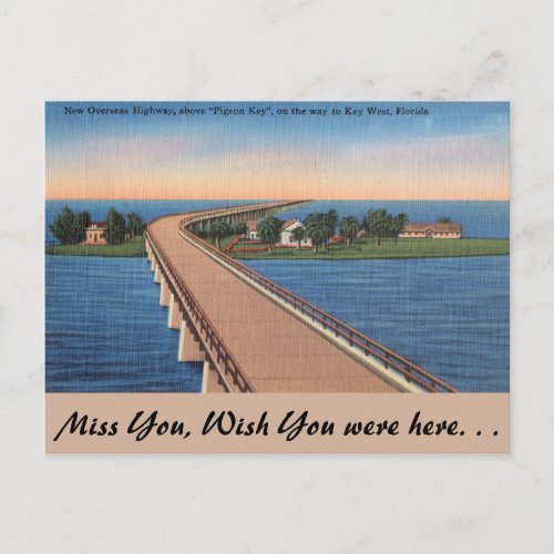 Florida Pigeon Key Overseas Highway Postcard