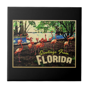 Florida Pink Flamingos Tile