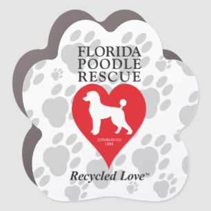Florida Poodle Rescue Paw Car Magnet