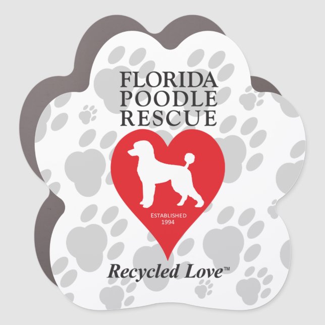 Florida Poodle Rescue Paw Car Magnet (Front)