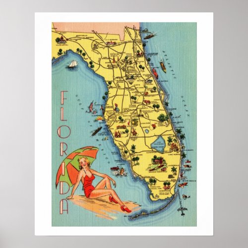Florida Postcard 16x20 Poster