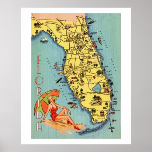 Florida Postcard 24x30 Poster